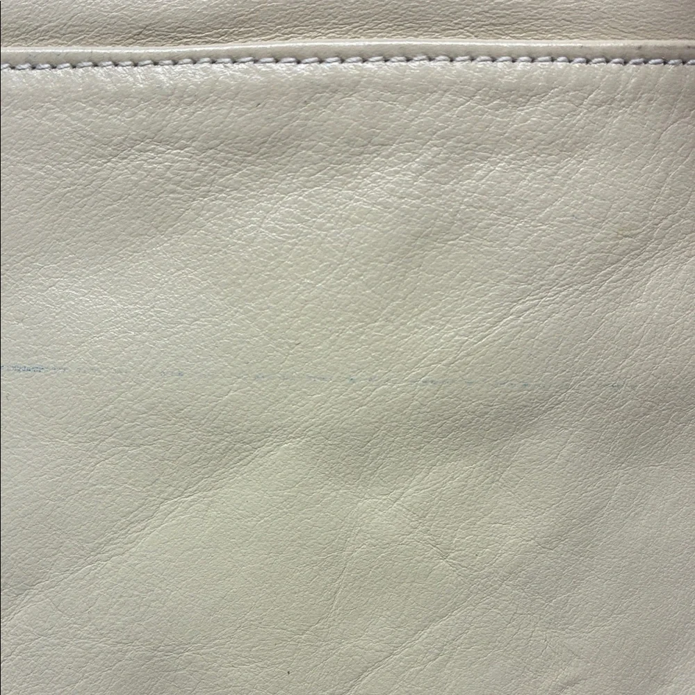 Cream Leather Clutch